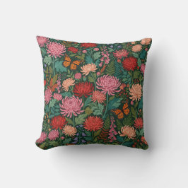 Abstracte Chrysanthemum Vlinders Worpkussen Kussen