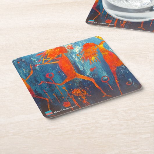 Abstracte cijfers kartonnen onderzetters (Schuin)