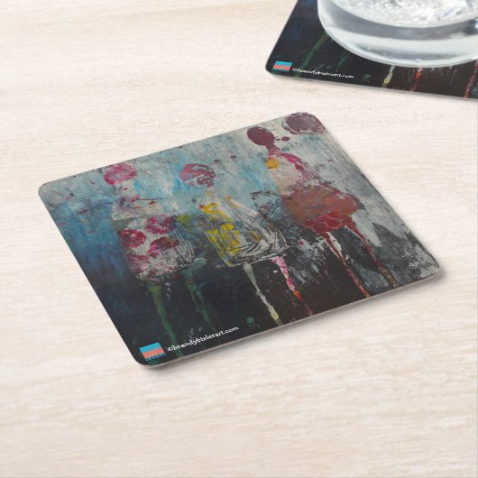 Abstracte cijfers kartonnen onderzetters (Schuin)