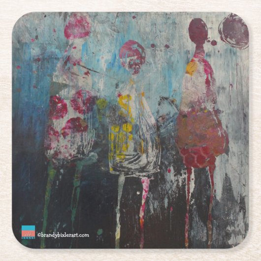 Abstracte cijfers kartonnen onderzetters (Voorkant)