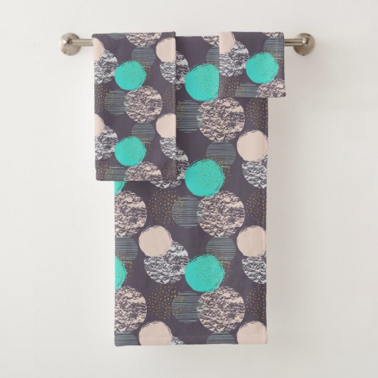 Abstracte Circles Patroonhanddoekset Bad Handdoek (Insitu)