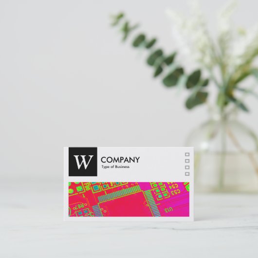 Abstracte circuits - Logo en flatpanel v2 - zwart Visitekaartje (Staand voorkant)