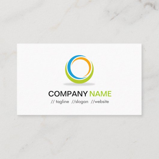 Abstracte Circulaire Logo Modern Stijlvol  Visitekaartje (Achterkant)