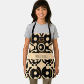 Abstracte cirkel halftoon biege geel patroon schort (Insitu)