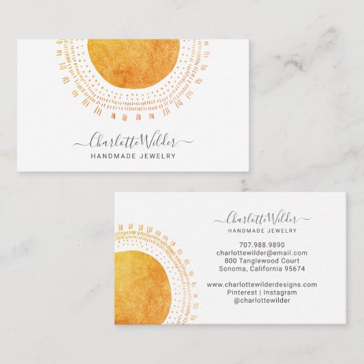 Abstracte Cirkel Handgemaakte juwelen Visitekaartj Visitekaartje (Voorkant / Achterkant)