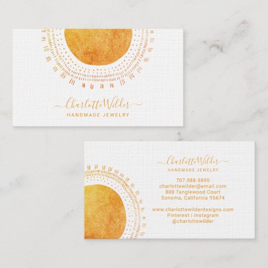 Abstracte Cirkel Handgemaakte juwelen Visitekaartj Visitekaartje (Voorkant / Achterkant)