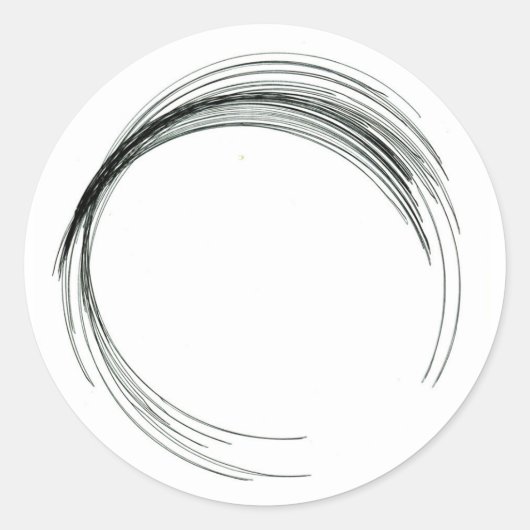 abstracte cirkel rond geometrisch zwart handvat ronde sticker (Voorkant)