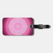 Abstracte cirkel roze vitrage texture.monogram. bagagelabel (Achterkant horizontaal)