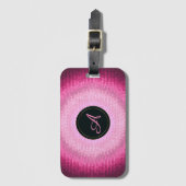 Abstracte cirkel roze vitrage texture.monogram. bagagelabel (Voorkant (verticaal))