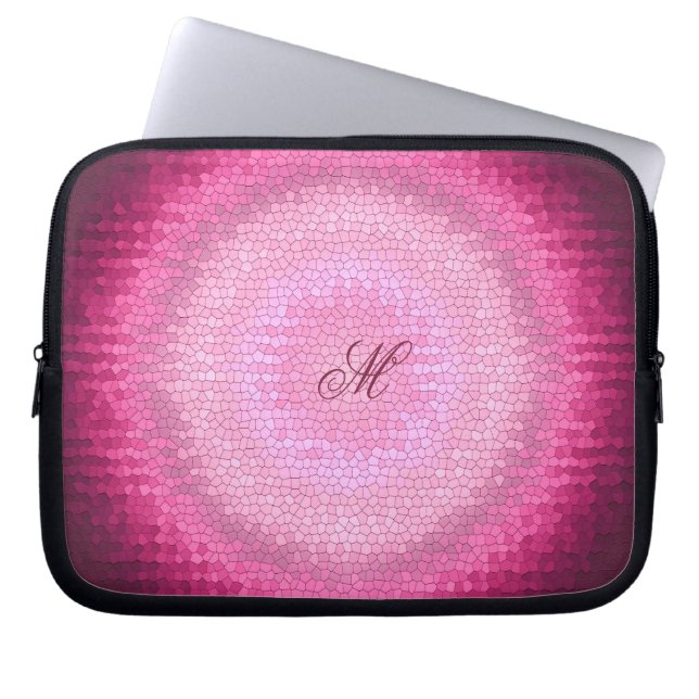 Abstracte cirkel vitrage roze textuur. laptop sleeve (Voorkant)