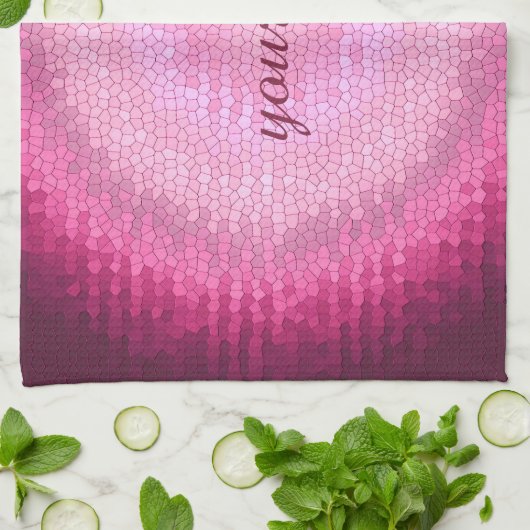 Abstracte cirkel vitrage roze textuur. theedoek (Gevouwen)