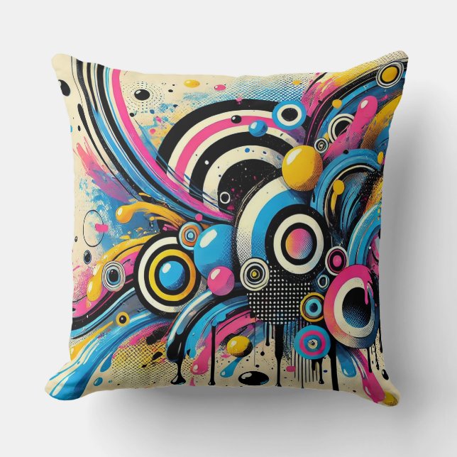 🎨 Abstracte Cirkelbeweging voor Moderne Huisdecor Kussen (Voorkant)