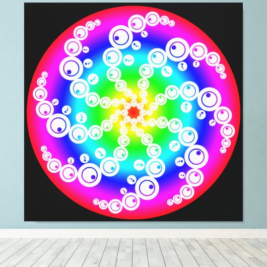Abstracte cirkelcropper canvasprint canvas afdruk (Insitu (Houten vloer))