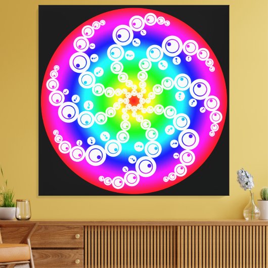Abstracte cirkelcropper canvasprint canvas afdruk (Insitu (Woonkamer))
