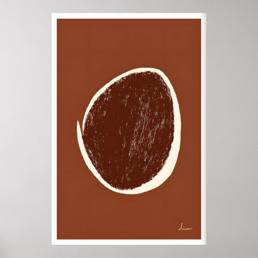 Abstracte cirkelkunstprint aardetinten en poster (Voorkant)