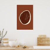 Abstracte cirkelkunstprint aardetinten en poster (Keuken)