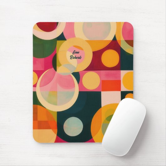 Abstracte cirkelontwerp muismat (Met muis)