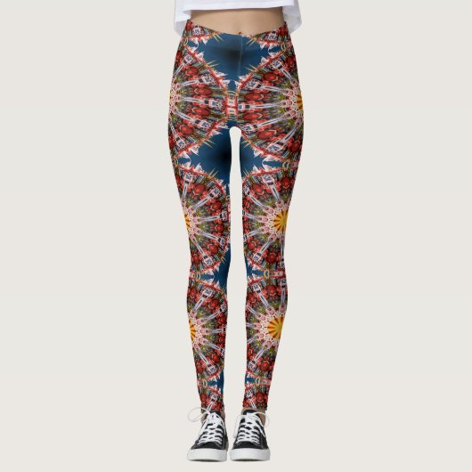 Abstracte cirkelpatroon leggings (Voorkant)