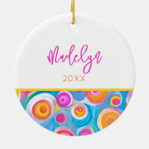 Abstracte Cirkels Art NAME YEAR Modern kleurrijk p Keramisch Ornament