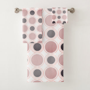 Abstracte cirkels Blush roze grijze cirkelpatroon Bad Handdoek