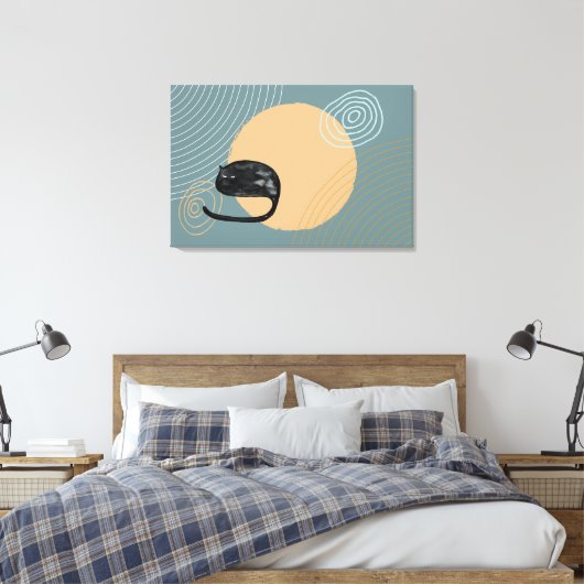 Abstracte cirkels Cat5 Canvas Print (Insitu (Slaapkamer))