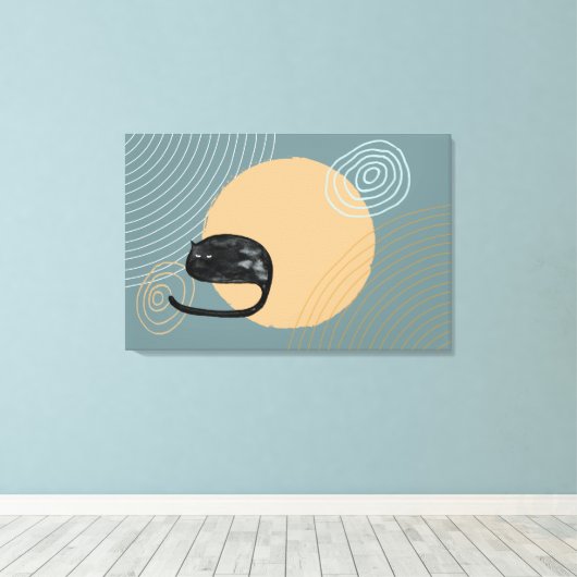 Abstracte cirkels Cat5 Canvas Print (Insitu (Houten vloer))