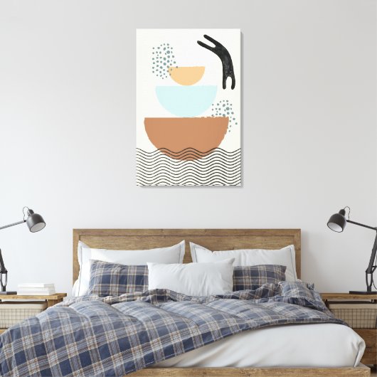 Abstracte cirkels Cat 1 Canvas Print (Insitu (Slaapkamer))