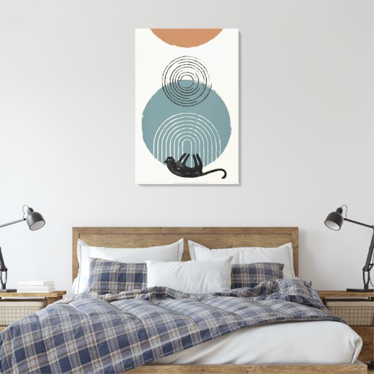 Abstracte cirkels Cat 2 Canvas Print (Insitu (Slaapkamer))