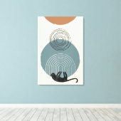 Abstracte cirkels Cat 2 Canvas Print (Insitu (Houten vloer))