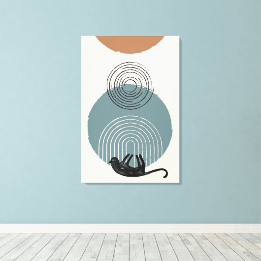 Abstracte cirkels Cat 2 Canvas Print (Insitu (Houten vloer))