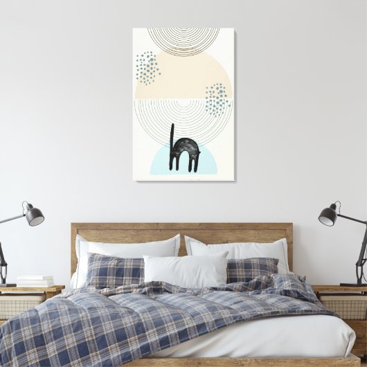 Abstracte cirkels Cat 4 Canvas Print (Insitu (Slaapkamer))