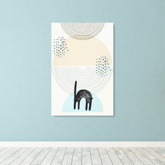 Abstracte cirkels Cat 4 Canvas Print (Insitu (Houten vloer))