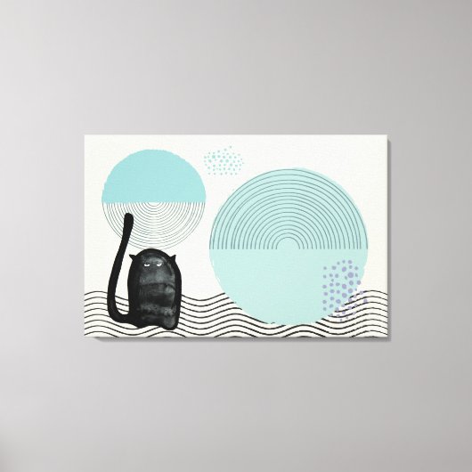 Abstracte cirkels Cat 8 Canvas Print (Voorkant)