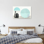 Abstracte cirkels Cat 8 Canvas Print (Insitu (Slaapkamer))