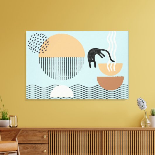 Abstracte cirkels Cat 9 Canvas Print (Insitu (Woonkamer))