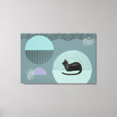 Abstracte cirkels Cat Resting Canvas Print (Voorkant)