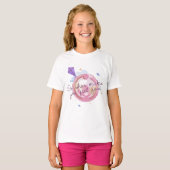 Abstracte cirkels citeren Waterverf roze T-shirt (Voorkant volledig)
