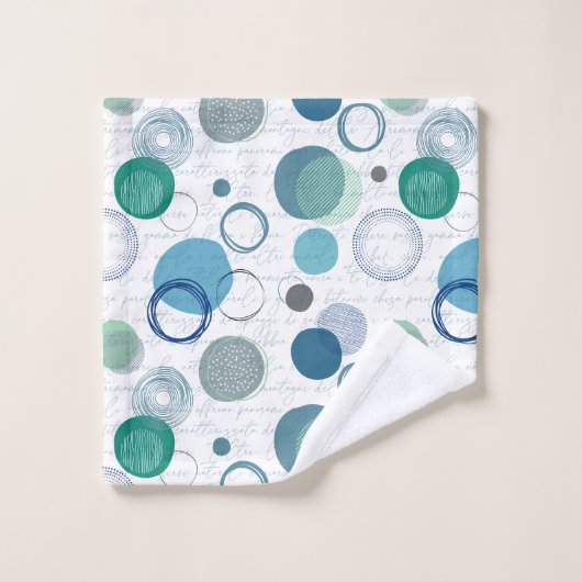 abstracte cirkels en blobs in eenvoudig ontwerp bad handdoek (Wasdoekje)