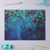 Abstracte cirkels en gouden Stippen op blauwe ontk Tissuepapier (Craft)