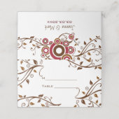 Abstracte cirkels en twijgen plaatskaartje (Buitenkant ongevouwen)