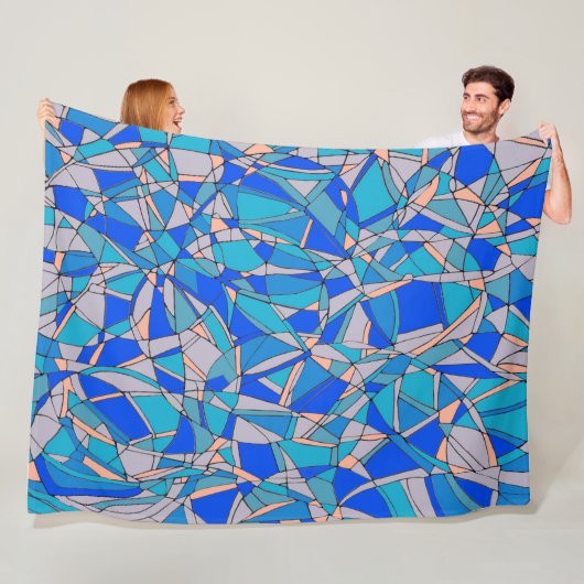 Abstracte cirkels fleece deken (In situ)