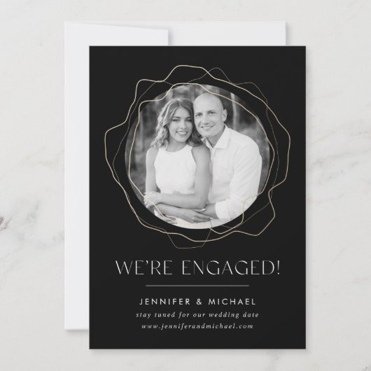 Abstracte cirkels Foto Verloving Aankondiging (Voorkant)