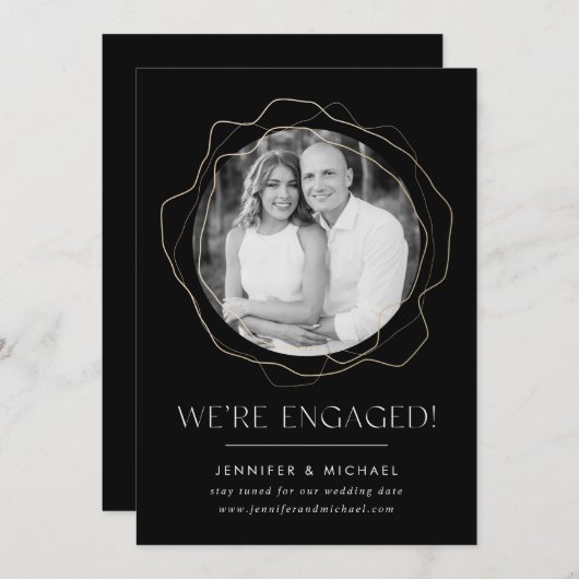 Abstracte cirkels Foto Verloving Aankondiging (Voorkant / Achterkant)