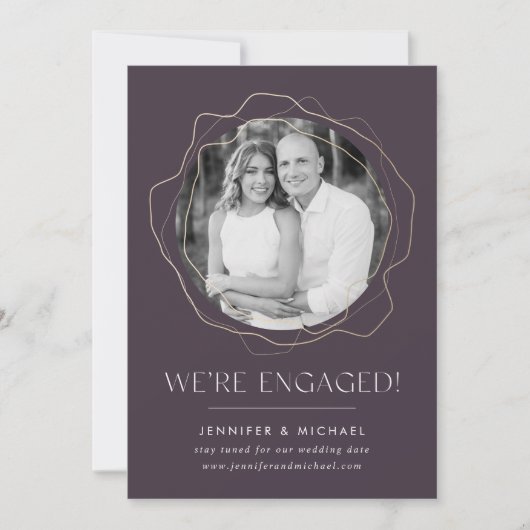 Abstracte cirkels Foto Verloving Aankondiging (Voorkant)