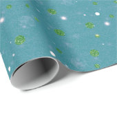 Abstracte Cirkels Glitter Goud Groen Kerstmis Cadeaupapier (Rol Hoek)