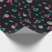 Abstracte Cirkels Glitter Goud Groen Roze Kerst Cadeaupapier (Hoek)