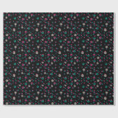 Abstracte Cirkels Glitter Goud Groen Roze Kerst Cadeaupapier (Vlak)