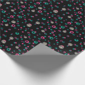 Abstracte Cirkels Glitter Goud Groen Roze Kerst Cadeaupapier (Hoek)