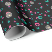 Abstracte Cirkels Glitter Goud Groen Roze Kerst Cadeaupapier (Rol Hoek)