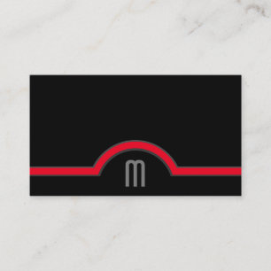 Abstracte cirkels grijze rode tinten elegant zwart visitekaartje